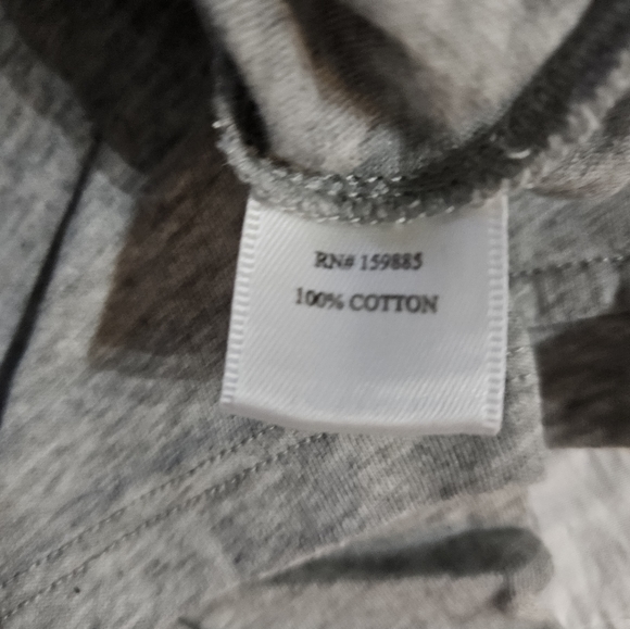 Bobi long sleeve v-neck t-shirt Heather Grey NWT - Picture 4 of 4